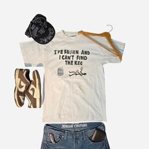 "I've Fallen, And I Can't Find The Keg" Funny Graphic T-Shirt